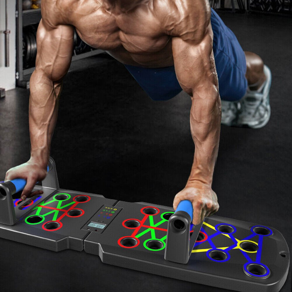 Portable Multi-Function Foldable 10 in 1 Push up Bar With Timer