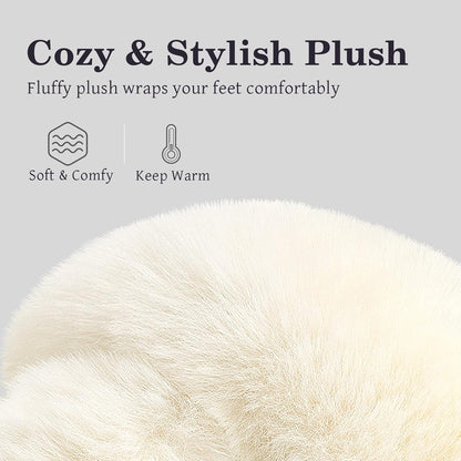 Cozy Furry Cross Band Slippers Anti-Skid Sole