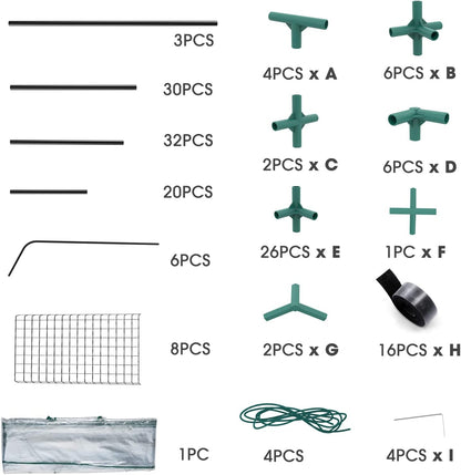 Greenhouse, Portable Green House Indoor and Outdoor, Mini Greenhouse Kit with Anchors and Ropes, 