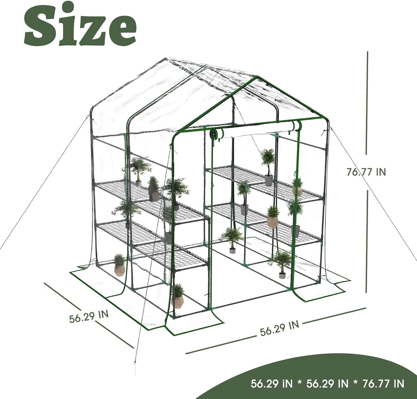 Greenhouse, Portable Green House Indoor and Outdoor, Mini Greenhouse Kit with Anchors and Ropes, 