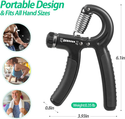 Adjustable Hand Grip Strengthener Adjustable Resistance 22-132Lbs (10-60Kg), Forearm Strengthener