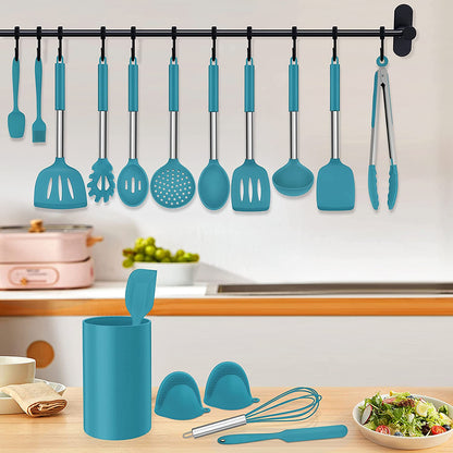 27 & 14 Piece Silicone Cooking Utensils Set with Holder